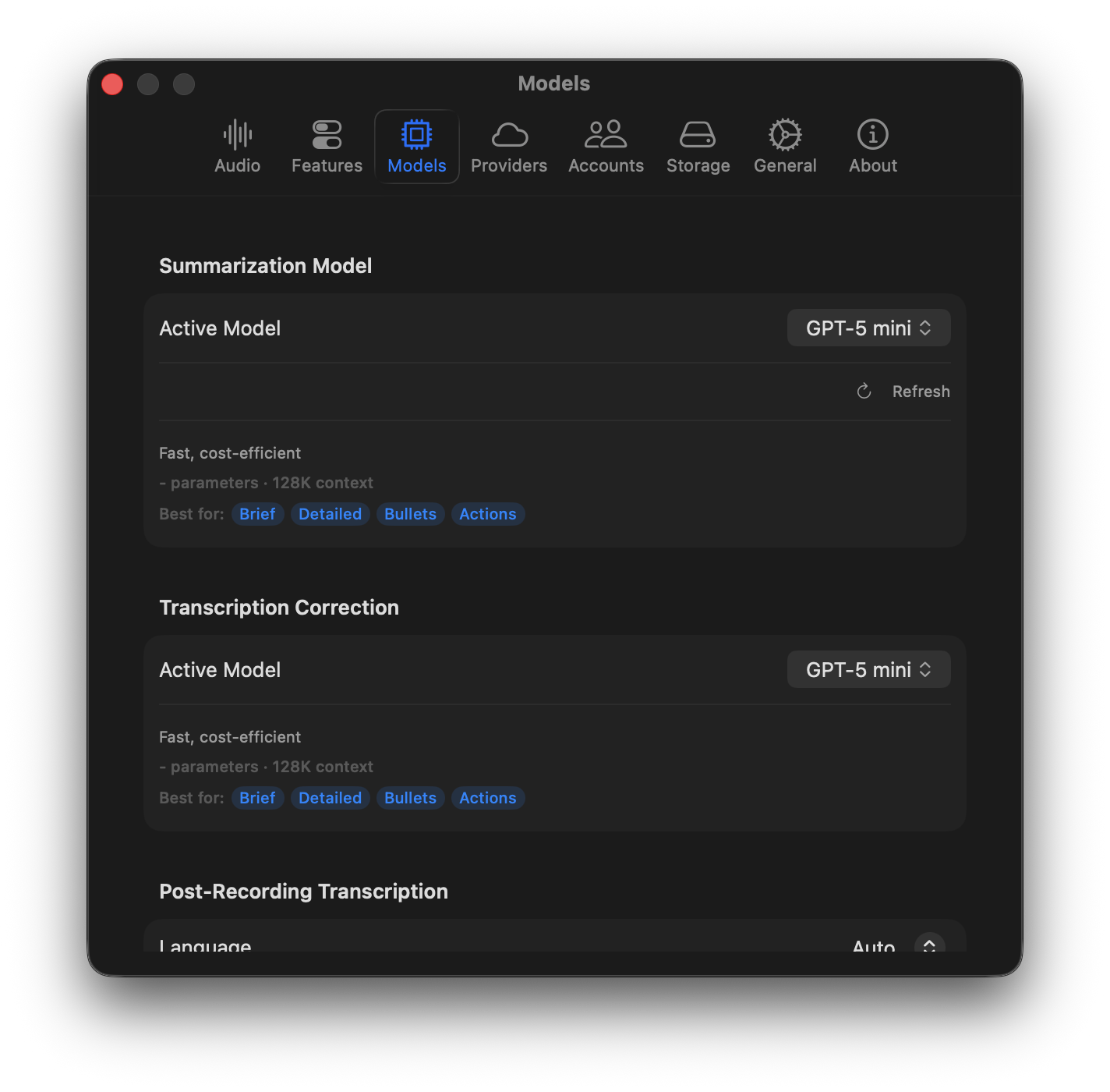 Model selection for Tish noise cancellation modes